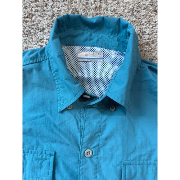 Columbia PFG men's Long sleeve, button down shirt, size M, Teal; performance - Picture 3 of 12